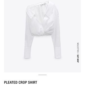 Zara Pleated Crop Shirt